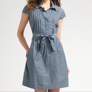 Tory Burch Chambray Denim Dress with Pockets.